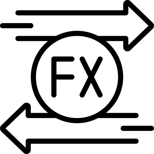 Forex icon (black and white)